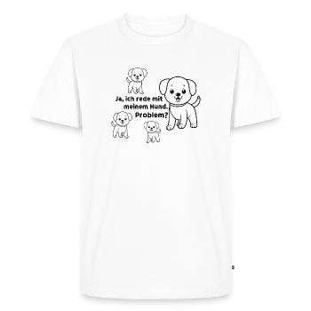 Yes, I'm talking to my dog - Men's Premium Organic T-Shirt - white - Front - Nico (187cm)