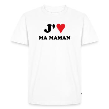J'aime ma maman - T-shirt Premium bio Homme - blanc - Devant - Nico (187cm)