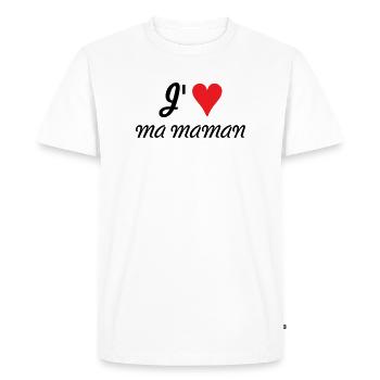 J'aime ma maman - Fête des Mères - T-shirt Premium bio Homme - blanc - Devant - Nico (187cm)