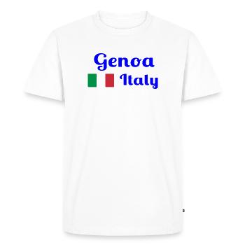 Gênes Italia - Imprimés élégants - T-shirt Premium bio Homme - blanc - Devant - Nico (187cm)