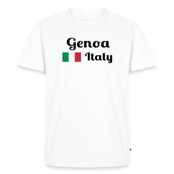 Gênes Italia - Imprimés élégants - T-shirt Premium bio Homme - blanc - Devant - Nico (187cm)