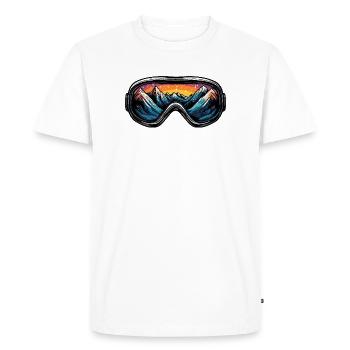 Ski Goggles Mountains Ski - Men's Premium Organic T-Shirt - white - Front - Nico (187cm)
