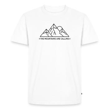 Les montagnes appellent - T-shirt Premium bio Homme - blanc - Devant - Nico (187cm)