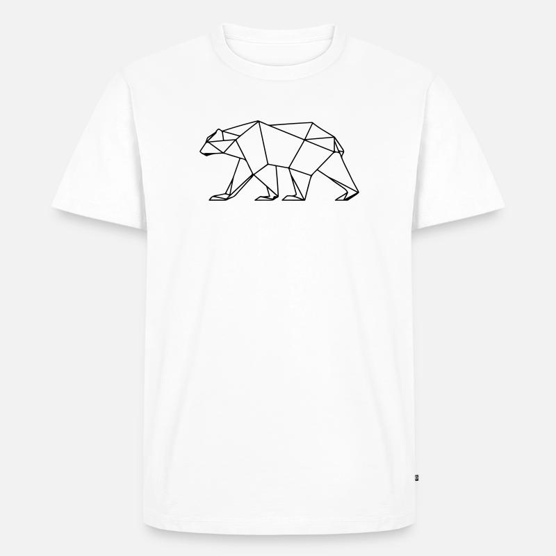 Polar Bär Polygon Eisbär Symbol - Männer Premium Bio T-Shirt - Weiß