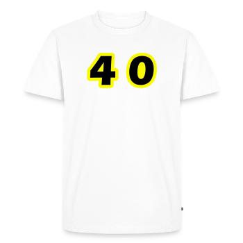 40 Symbole numérique - T-shirt Premium bio Homme - blanc - Devant - Nico (187cm)