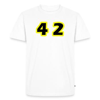 42 Symbole numérique - T-shirt Premium bio Homme - blanc - Devant - Nico (187cm)