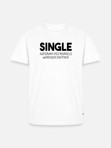 Würdig Single - Männer Premium Bio T-Shirt - Weiß