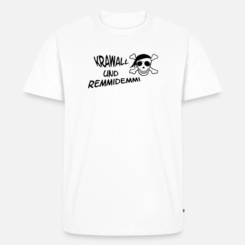 Krawall und Remmidemmi - Männer Premium Bio T-Shirt - Weiß