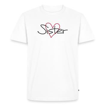Soeur coeur cadeau soeur coeur - T-shirt Premium bio Homme - blanc - Devant - Nico (187cm)