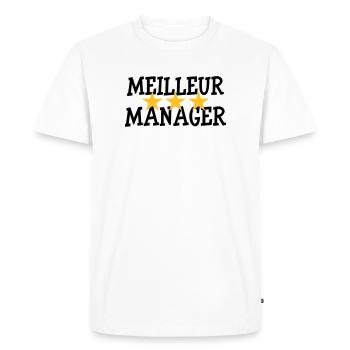 Meilleur Manager - T-shirt Premium bio Homme - blanc - Devant - Nico (187cm)