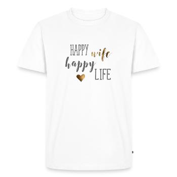 happy_wife - T-shirt Premium bio Homme - blanc - Devant - Nico (187cm)