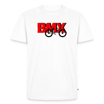 Chemise de pilote BMX – Cool Bike Motif - T-shirt Premium bio Homme - blanc - Devant - Nico (187cm)