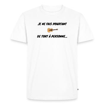 La mauvaise réputation Brassens - T-shirt Premium bio Homme - blanc - Devant - Nico (187cm)