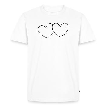 cœur noir cadeau - T-shirt Premium bio Homme - blanc - Devant - Nico (187cm)