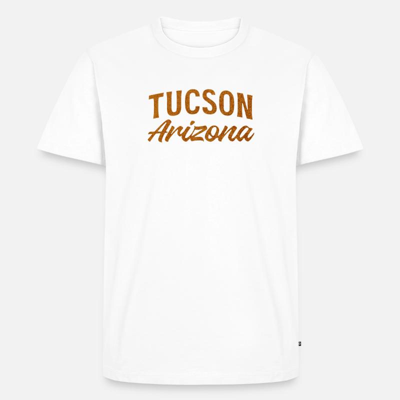 Tucson Arizona Rustic Script - Männer Premium Bio T-Shirt - Weiß