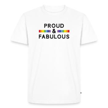 Mois de la fierté - Fier et fabuleux - T-shirt Premium bio Homme - blanc - Devant - Nico (187cm)