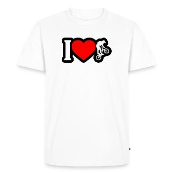 I Love Cycling - Men's Premium Organic T-Shirt - white - Front - Nico (187cm)