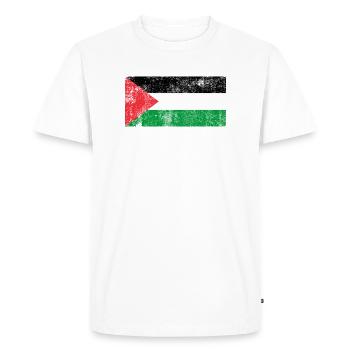 Drapeau de la Palestine drapeau Grunge Retro Vintage - T-shirt Premium bio Homme - blanc - Devant - Nico (187cm)