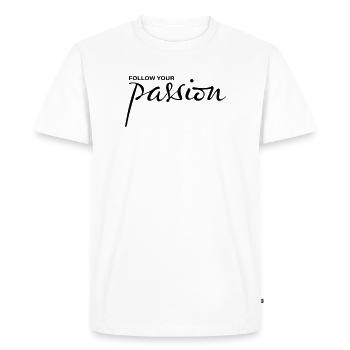 follow your passion - Men's Premium Organic T-Shirt - white - Front - Nico (187cm)