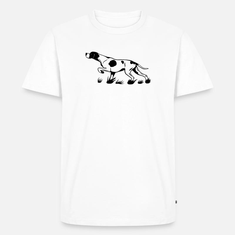 Pointer vorstehend - Männer Premium Bio T-Shirt - Weiß