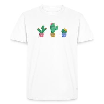 Cactus Trio - T-shirt Premium bio Homme - blanc - Devant - Nico (187cm)
