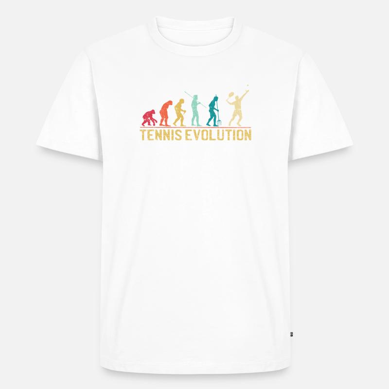 Tennis Evolution Evolution Conception graphique - T-shirt Premium bio Homme - blanc