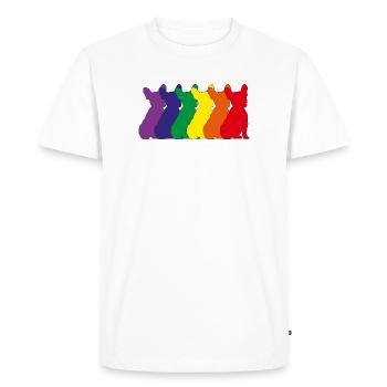 Silhouette de bouledogue français sur la palette de couleurs - T-shirt Premium bio Homme - blanc - Devant - Nico (187cm)