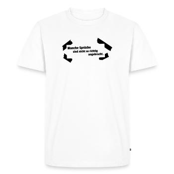 Dictons inappropriés - T-shirt Premium bio Homme - blanc - Devant - Nico (187cm)