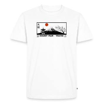 Mount Fuji Tokyo – Japanese Pagoda & Sakura Design - Men's Premium Organic T-Shirt - white - Front - Nico (187cm)