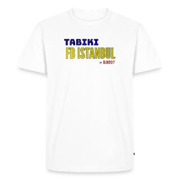 TABIKI FB ISTANBUL Contrast Design - T-shirt Premium bio Homme - blanc - Devant - Nico (187cm)