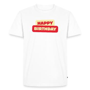 Bon anniversaire - T-shirt Premium bio Homme - blanc - Devant - Nico (187cm)