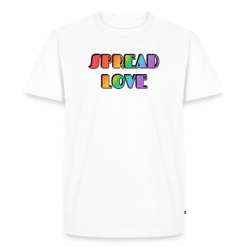 Spread Love Rainbow Typography - Men's Premium Organic T-Shirt - white - Front - Nico (187cm)