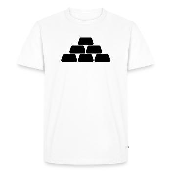 Lingots d’or - T-shirt Premium bio Homme - blanc - Devant - Nico (187cm)