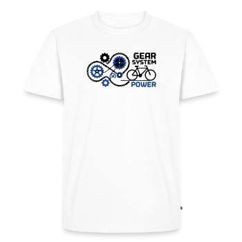 Génial Gear System Bike Nerd - T-shirt Premium bio Homme - blanc - Devant - Nico (187cm)