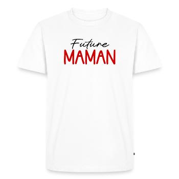 Future Maman – Cute French Pregnancy Announcement  - T-shirt Premium bio Homme - blanc - Devant - Nico (187cm)