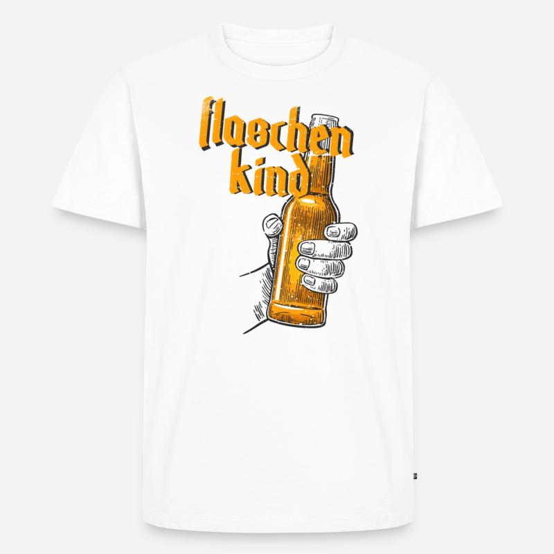 Flaschenkind - Bierflaschentrinker - Männer Premium Bio T-Shirt - Weiß