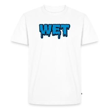 Wet | feucht | nass | Slime - Men's Premium Organic T-Shirt - white - Front - Nico (187cm)