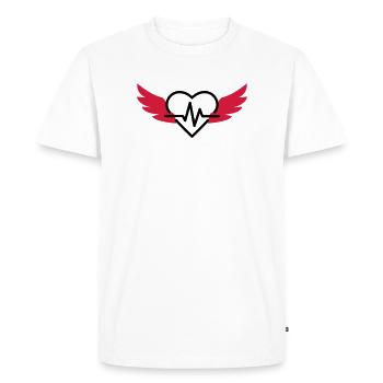 docteur / médecin / cardiologie / cardiologue - T-shirt Premium bio Homme - blanc - Devant - Nico (187cm)