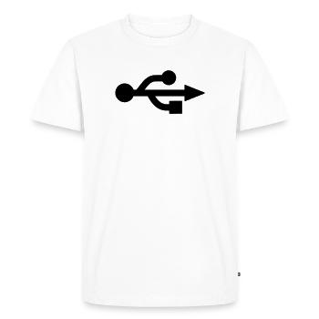 USB Logo - Nerd - Geek - T-shirt Premium bio Homme - blanc - Devant - Nico (187cm)