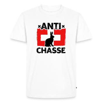 Anti chasse Suisse défense des animaux - T-shirt Premium bio Homme - blanc - Devant - Nico (187cm)