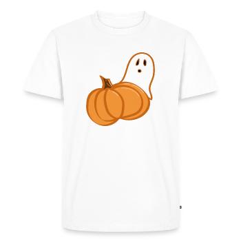 Boo chemise d’halloween mignonne - T-shirt Premium bio Homme - blanc - Devant - Nico (187cm)