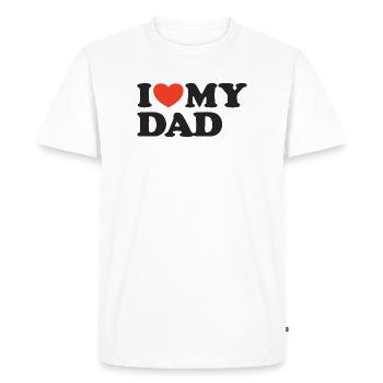 I love my Dad Heart Shirt - Men's Premium Organic T-Shirt - white - Front - Nico (187cm)