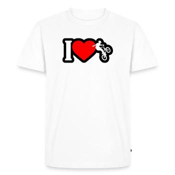 I Love BMX Freestyle - Men's Premium Organic T-Shirt - white - Front - Nico (187cm)