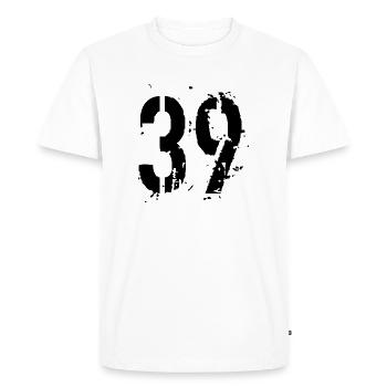 39 Nombre 39 - T-shirt Premium bio Homme - blanc - Devant - Nico (187cm)