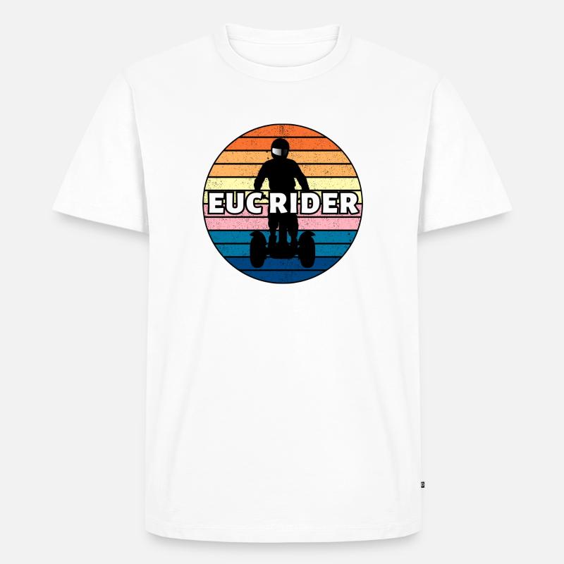 Elektrischer Einradfahrer. EUC-Reiter - Männer Premium Bio T-Shirt - Weiß