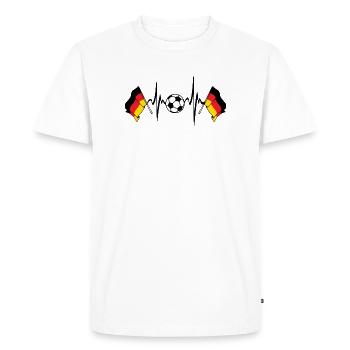 Flag germany football heartbeat - Men's Premium Organic T-Shirt - white - Front - Nico (187cm)