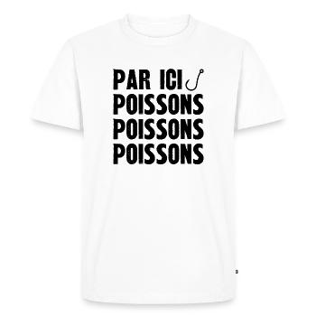 poissons poissons poissons - T-shirt Premium bio Homme - blanc - Devant - Nico (187cm)
