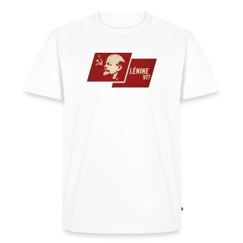 Lénine Vit Drapeau - T-shirt Premium bio Homme - blanc - Devant - Nico (187cm)