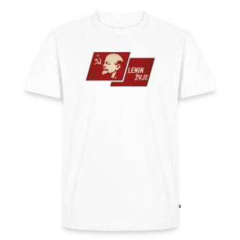Lénine est vivant - T-shirt Premium bio Homme - blanc - Devant - Nico (187cm)