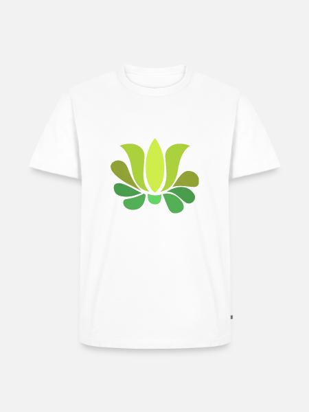 grüne stilisierte Lotusblume - Männer Premium Bio T-Shirt -